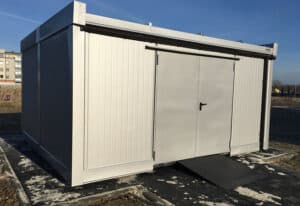 Gevaarstoffenopslag, containers voor gevaarlijke stoffen, vrijstaande container, opslagsystemen voor gevaarlijke stoffen van de specialist, gevaarlijke stoffen container • Fabrikant IKAPOL