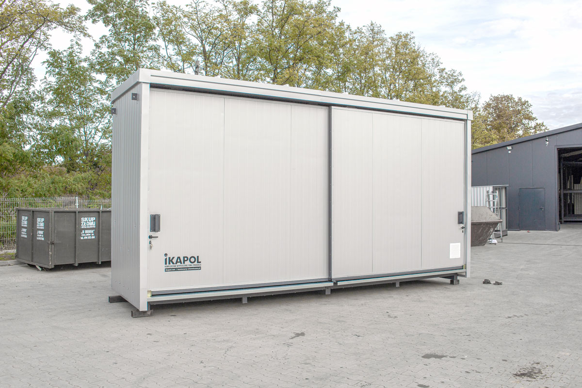 Gevaarstoffenopslag, containers voor gevaarlijke stoffen, vrijstaande container, opslagsystemen voor gevaarlijke stoffen van de specialist, gevaarlijke stoffen container • Fabrikant IKAPOL