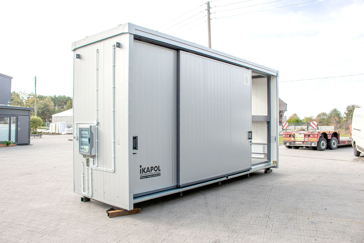 Gevaarstoffenopslag, containers voor gevaarlijke stoffen, vrijstaande container, opslagsystemen voor gevaarlijke stoffen van de specialist, gevaarlijke stoffen container • Fabrikant IKAPOL