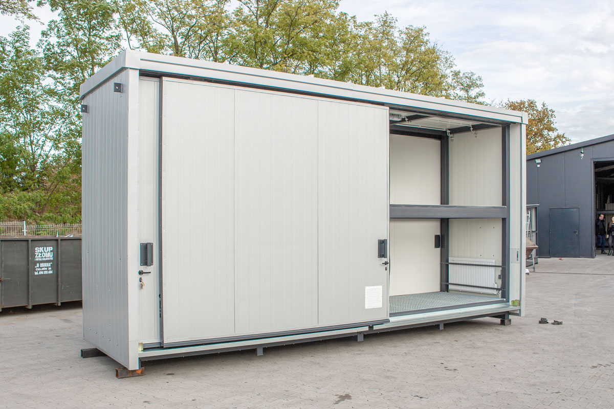 Gevaarstoffenopslag, containers voor gevaarlijke stoffen, vrijstaande container, opslagsystemen voor gevaarlijke stoffen van de specialist, gevaarlijke stoffen container • Fabrikant IKAPOL