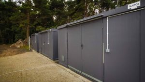 Gevaarstoffenopslag, containers voor gevaarlijke stoffen, vrijstaande container, opslagsystemen voor gevaarlijke stoffen van de specialist, gevaarlijke stoffen container • Fabrikant IKAPOL